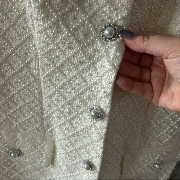NWT Anthropologie BHLDN Ella Tweed Pearl Dress Bridal - Picture 9 of 11